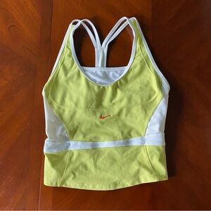 Nike Women's Lime and White Tank Top